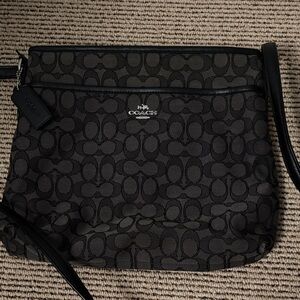 Coach black and gray Signature Crossbody Bag